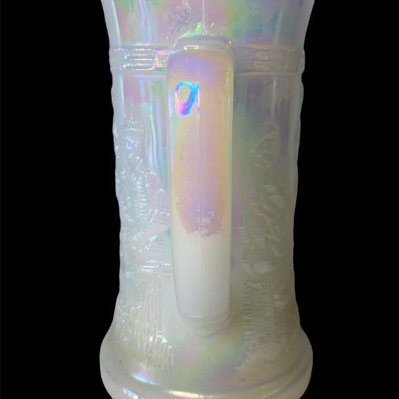 1950 Fenton Milk Glass Irridescent Carnival Tavern Scene Federal Stein Mug Cup 1 - Picture 5 of 5
